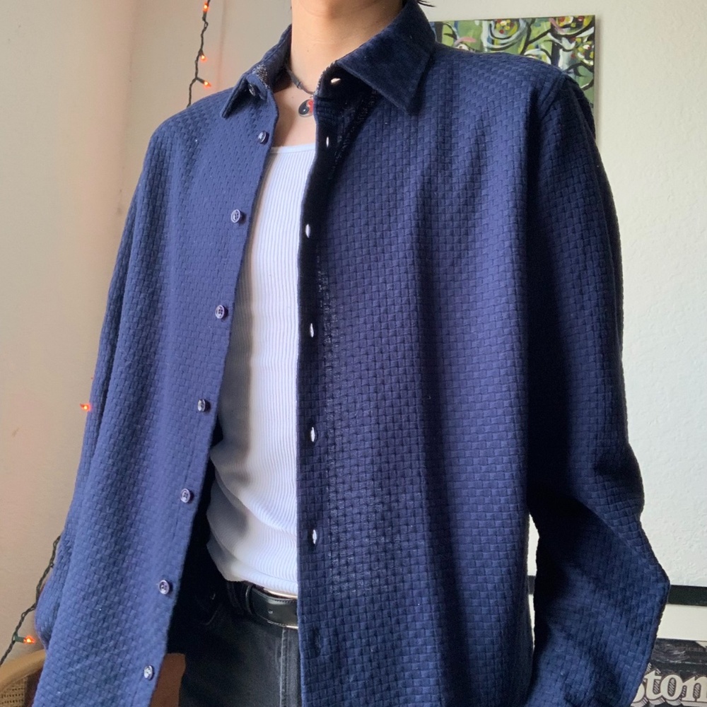 Stone Rose Blue Button Down Shirt